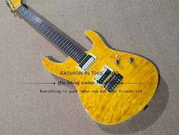 6-струнен електрическа китара, на Madlena-китара, Жълт Корпус, лешояд от жълто клен с един шейк-бриджем, звукосниматели HH