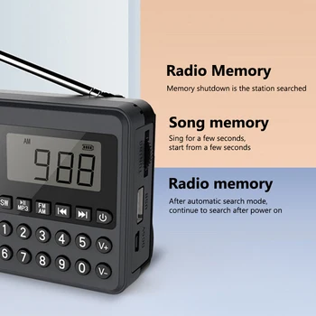 FM/AM/SW Старши MP3 Радио с Двойна Антена Пълен Обхват на MP3 Музикален Плейър LED Дигитален Дисплей С 2.1 Канала, Поддръжка на USB Памет/TF Карта