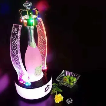 Нова Императорска Корона GlowBar LED Акумулаторна Винена Бутилка Презентатор Шампанско Glorifier Дисплей VIP Услуги Тава За нощен Клуб