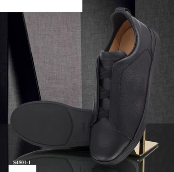 Обувки за МИЛИАРДЕРИ от телешка кожа, новост 2023 година, Ежедневни обувки с високо качество, мъжки модни европейската обувки голям размер 39-45, вътрешна овча кожа