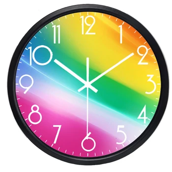 Цветни Творчески Преливащи Нови Кварцов Стенен Часовник С Модерен Дизайн Безшумни Часовници За Всекидневна Начало Декор